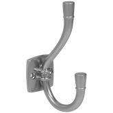 Dvojitý háček na klobouk a kabát - 115 mm - stříbrný