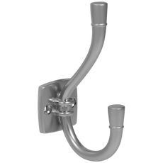 Dvojitý háček na klobouk a kabát - 115 mm - stříbrný