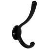 Dvojitý háček na klobouky a kabáty - 124 mm - černý