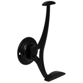 Dvojitý háček na klobouky a kabáty - 140 mm - černý