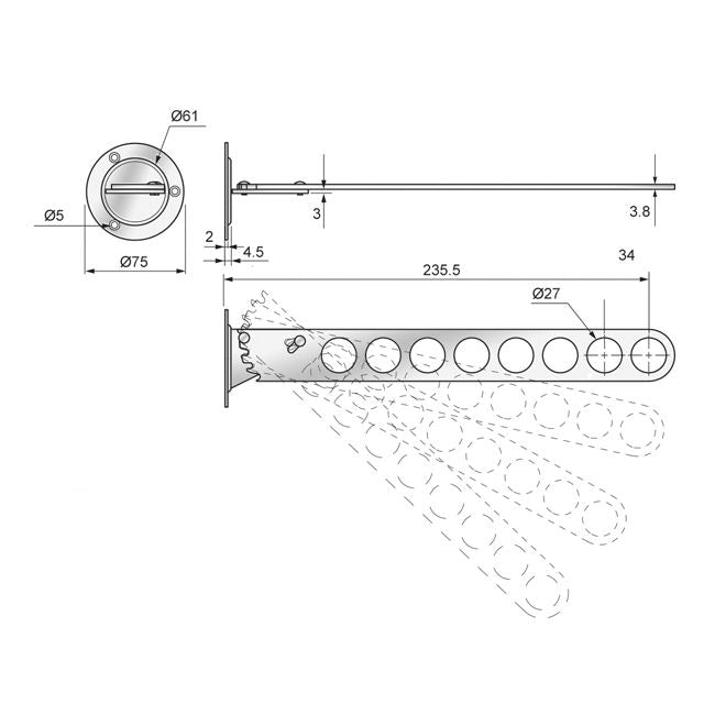 Nástěnný regál - chromovaný