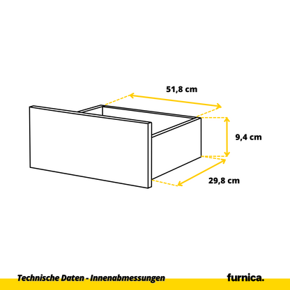 GABRIEL - Komoda se 12 šuplíky (8+4) - Skříň na oblečení do ložnice - Bílá matná / Antracit - H92cm Š180cm D33cm (6)