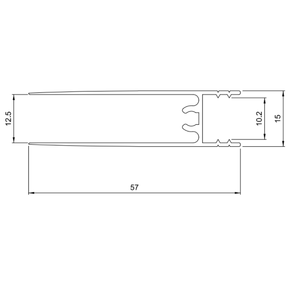 10mm dolní horizontální hliníkový profil 560cm - kognakově anodizovaný