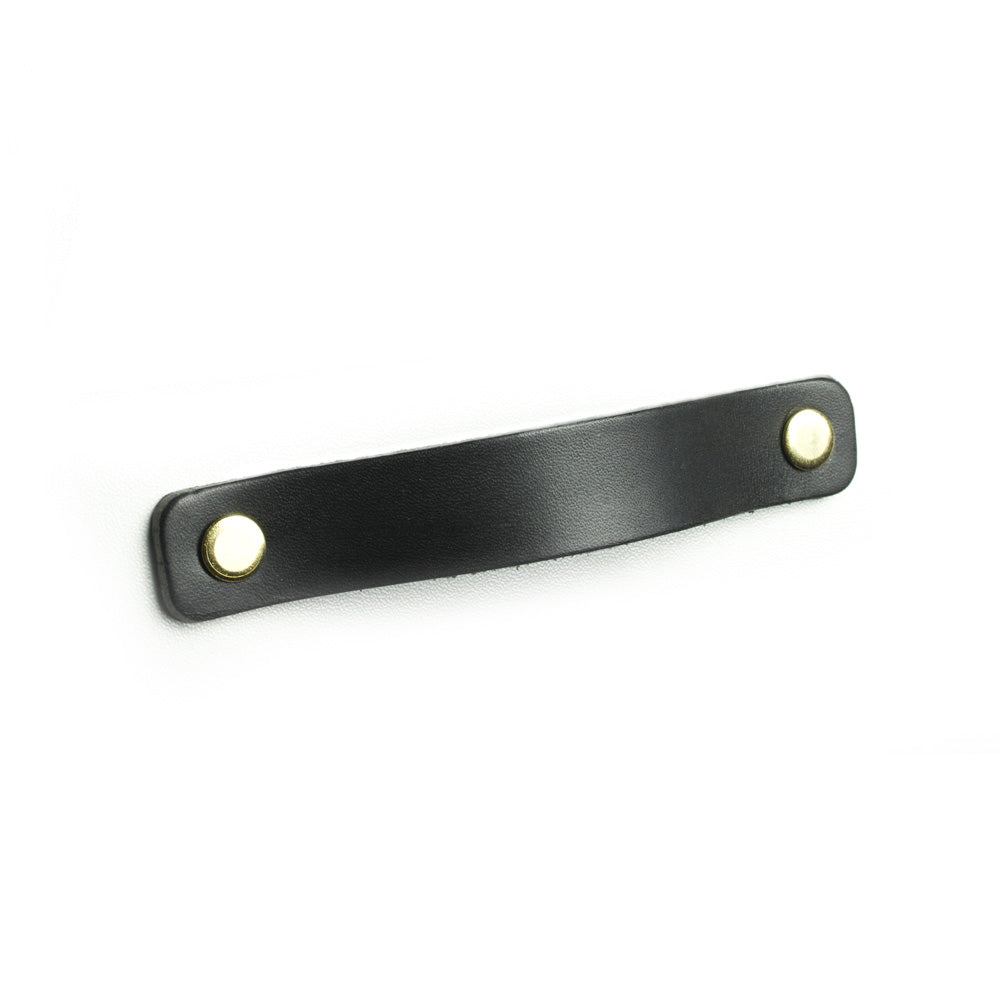 Kožená rukojeť obdélníková 96mm / 128mm / 160mm – Černá / Černá – Furnica
