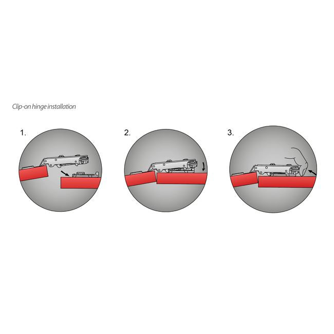 110° Soft-Close pantový zámek, H0 montážní deska s EURO šrouby, překryté dveře