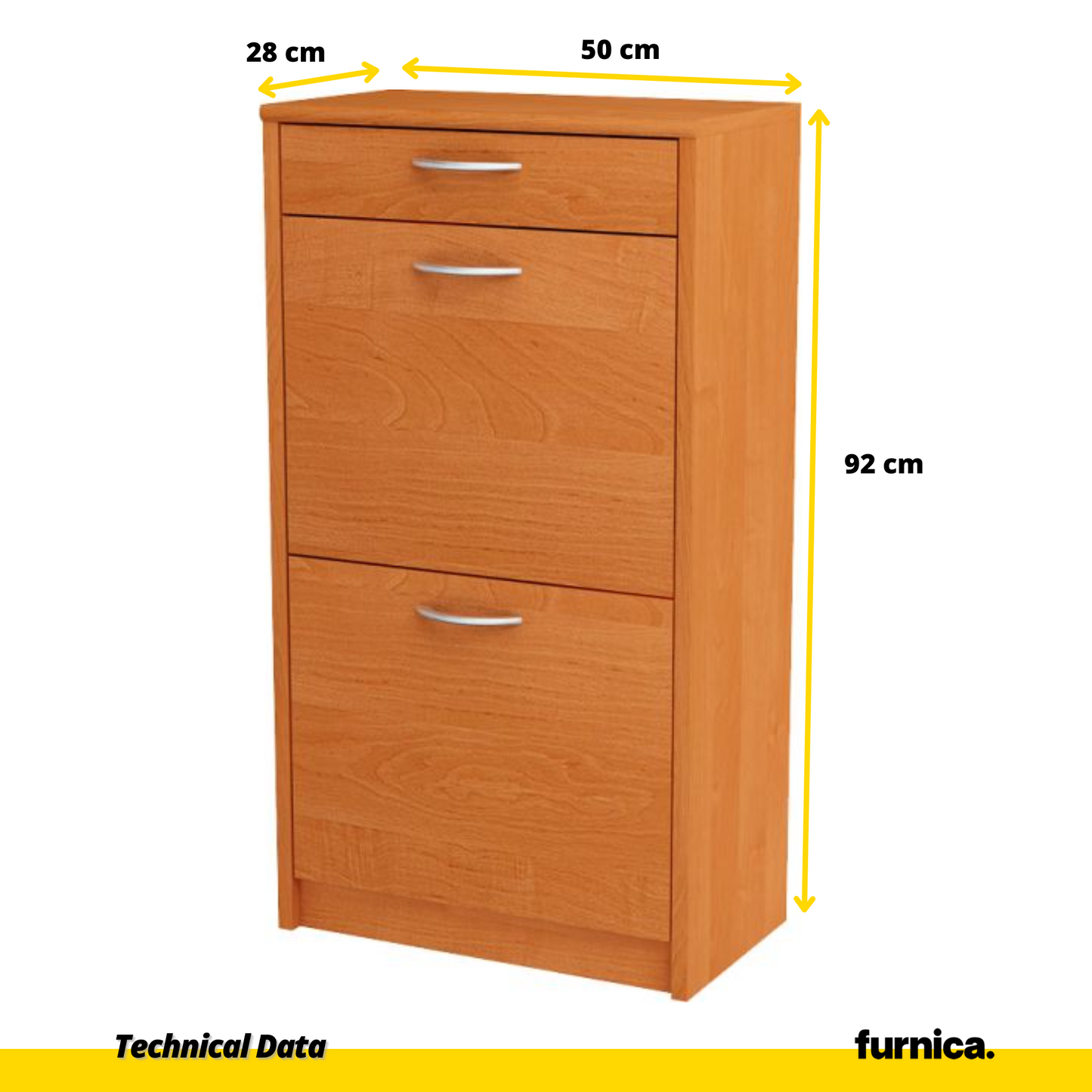 JULIA - Botník na boty s 1 šuplíkem a 2 úložnými patry - Olše V92cm Š50cm H28cm