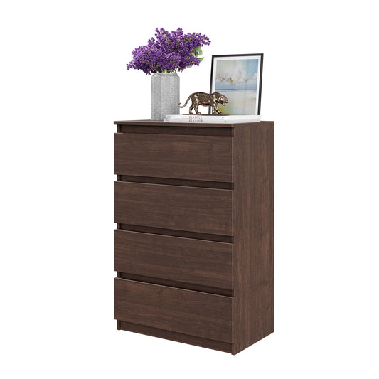 GABRIEL - Komoda se 4 šuplíky - Skříň na oblečení do ložnice - Wenge - V92cm Š60cm H33cm