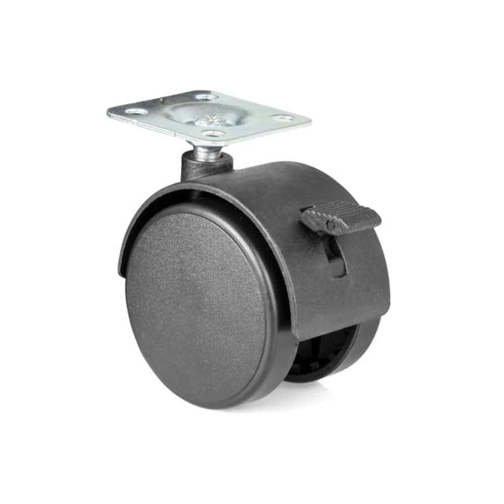 Nábytek plastové otočné kolo s brzdou a montážní deskou Ø50mm – Furnica