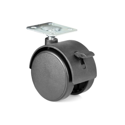 Nábytek plastové otočné kolo s brzdou a montážní deskou Ø50mm – Furnica