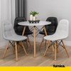 ANGELO - Kvalitní ekokožená jídelní / kancelářská židle s knoflíky a dřevěnými nohami - šedá