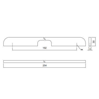 Nábytková rukojeť 192mm U084 - chrom (2) – Furnica