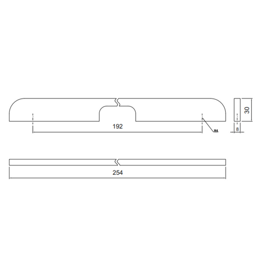 Nábytková rukojeť 192mm U084 - chrom (2) – Furnica