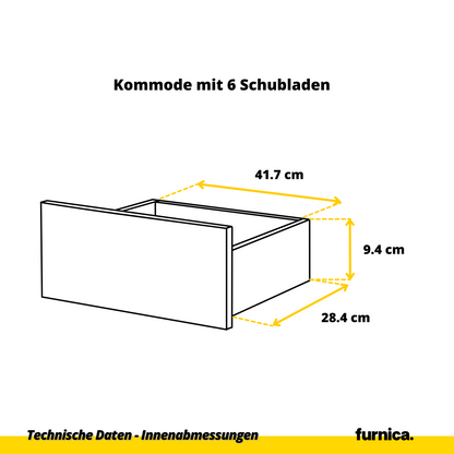 GABRIEL - Komoda se 14 šuplíky (4+6+4) - Skříň na oblečení do ložnice - Antracit / Bílá matná - H92/70cm Š220cm D33cm (7)