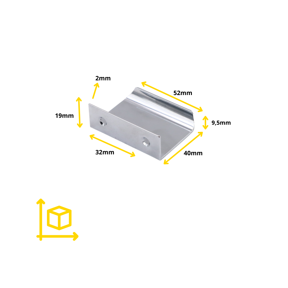 Okrajový úchop s kulatým profilem, průměr 32 mm (celková délka 52 mm) - elektropoler. (2) – Furnica