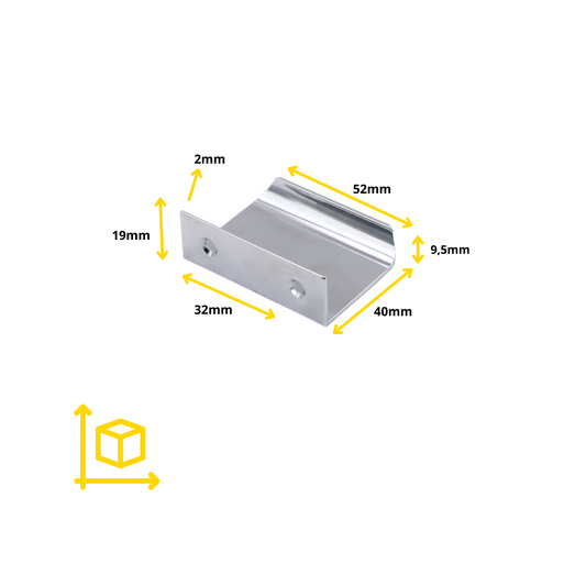 Okrajový úchop s kulatým profilem, průměr 32 mm (celková délka 52 mm) - elektropoler. (2) – Furnica