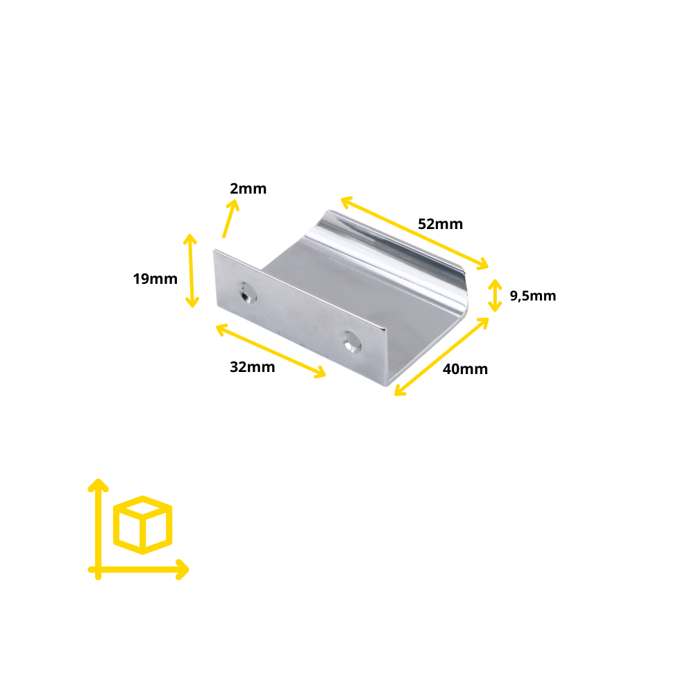 Okrajový úchop s kulatým profilem, průměr 32 mm (celková délka 52 mm) - elektropoler.