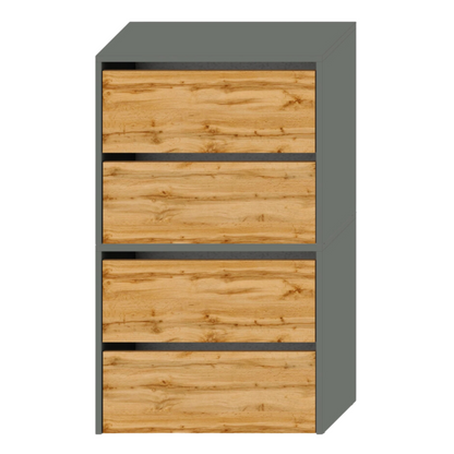 JACK - Botník na boty - 4 patra úložného prostoru - Anthracite / Wotan Oak H100cm W60cm D36cm