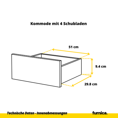 GABRIEL - Komoda se 10 šuplíky (6+4) - Skříň na oblečení do ložnice - Dub Wotan / Bílá matná - H92/70cm Š160cm D33cm (7)