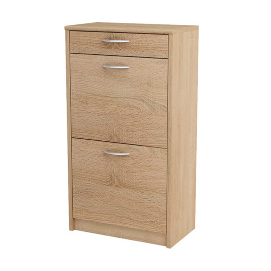 JULIA - Botník na boty s 1 šuplíkem a 2 úložnými patry - Sonoma dub H92cm Š50cm H28cm
