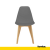 MARCELLO - Plastová jídelní / kancelářská židle s dřevěnými nohami - šedá