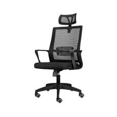 FABIO III - Kancelářská židle potažená vysoce kvalitním mikrosíťovým materiálem - černá V128cm Š66cm