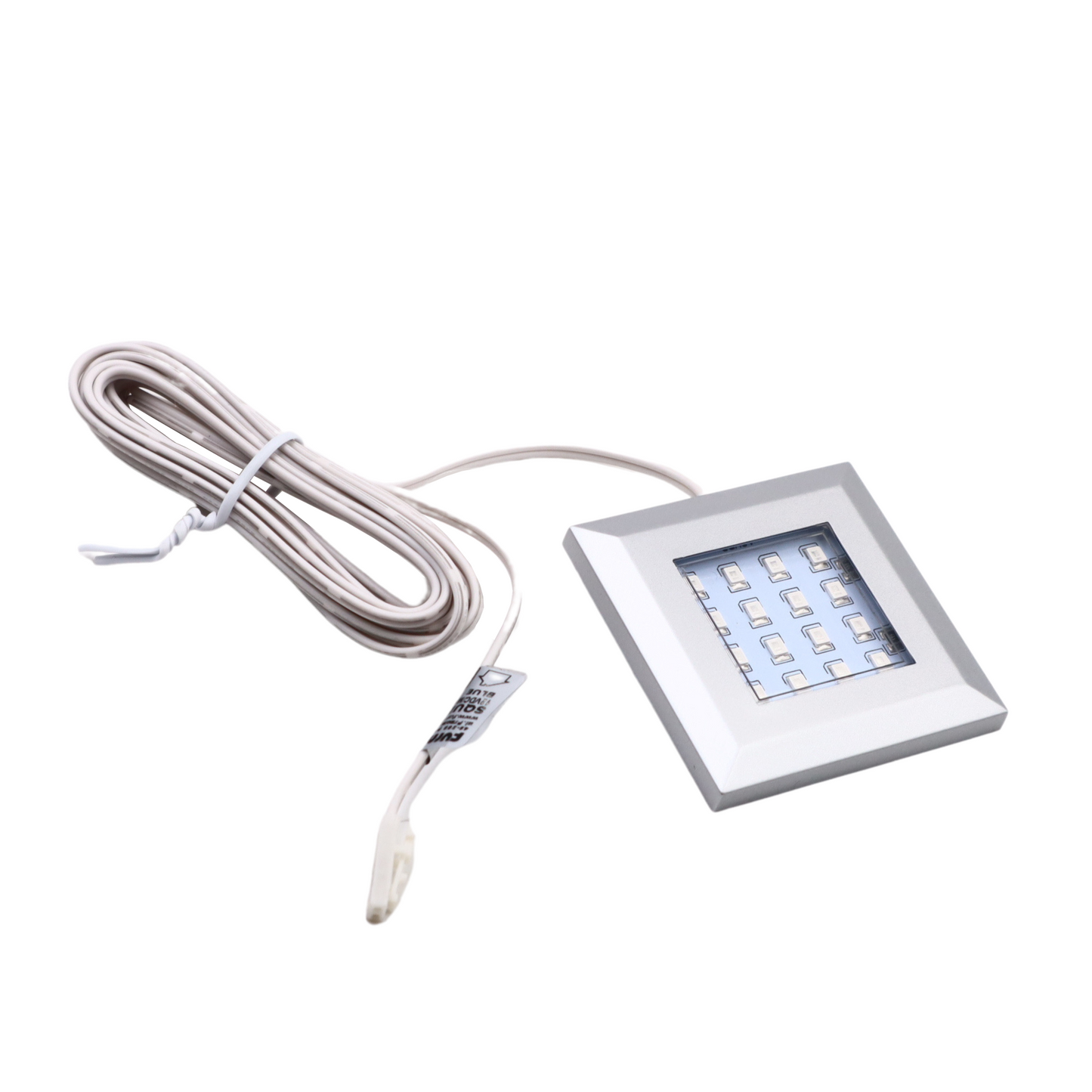 LED čtvercová nábyteková lampa x2, světle modrá, délka kabelu: 2m + napájecí kabel s nožním spínačem (4) – Furnica
