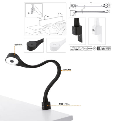 2 ložnice LED lampy s USB + napájecím zdrojem (F02) (5) – Furnica
