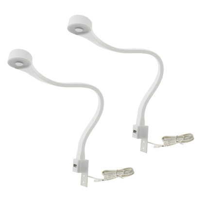 2 ložnice LED lampy s USB + napájecím zdrojem (F02) – Bílá / Neutrální – Furnica
