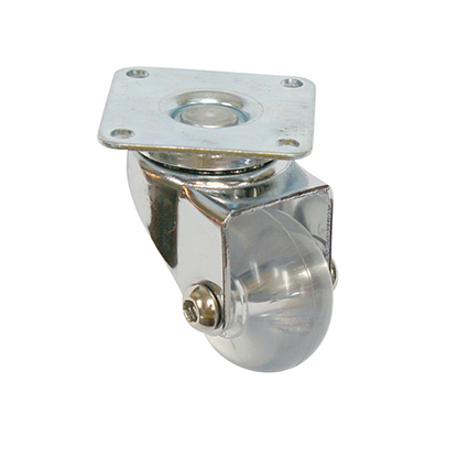 Kolečko nábytku s montážní deskou - průhledné - chrom - Ø3,5 cm – Furnica