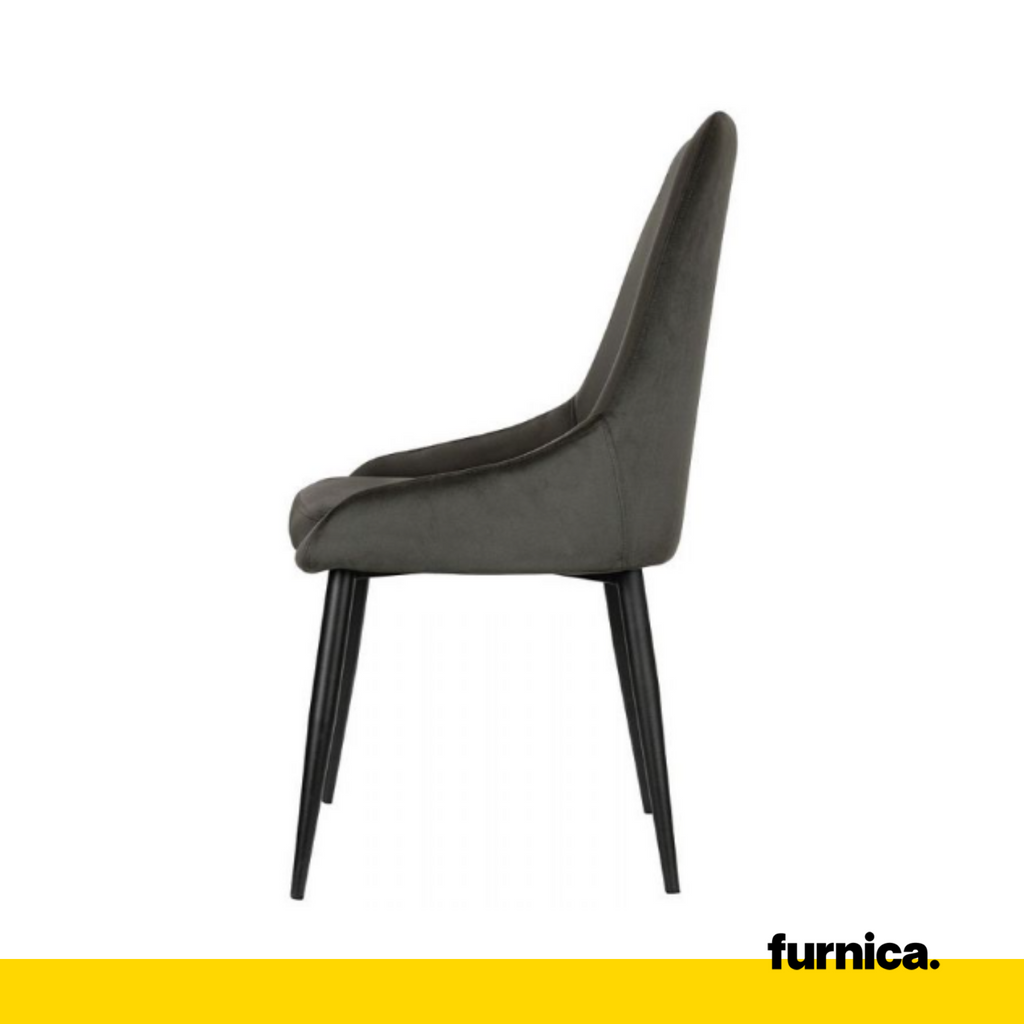 ALFREDO - Odolná židlička do jídelny / kanceláře s černými kovovými nohami - černá
