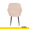 AMEDEO - Potahovaná židlička do jídelny / kanceláře z plstěného sametu s černými chromovanými nohami - světle růžová