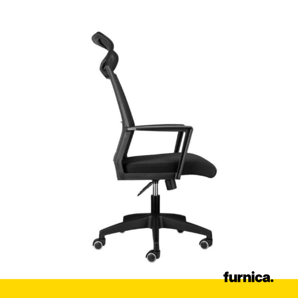 FABIO II - Kancelářská židle potažená vysoce kvalitním mikrosíťovým materiálem - černá H121cm W60cm