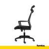 FABIO II - Kancelářská židle potažená vysoce kvalitním mikrosíťovým materiálem - černá H121cm W60cm