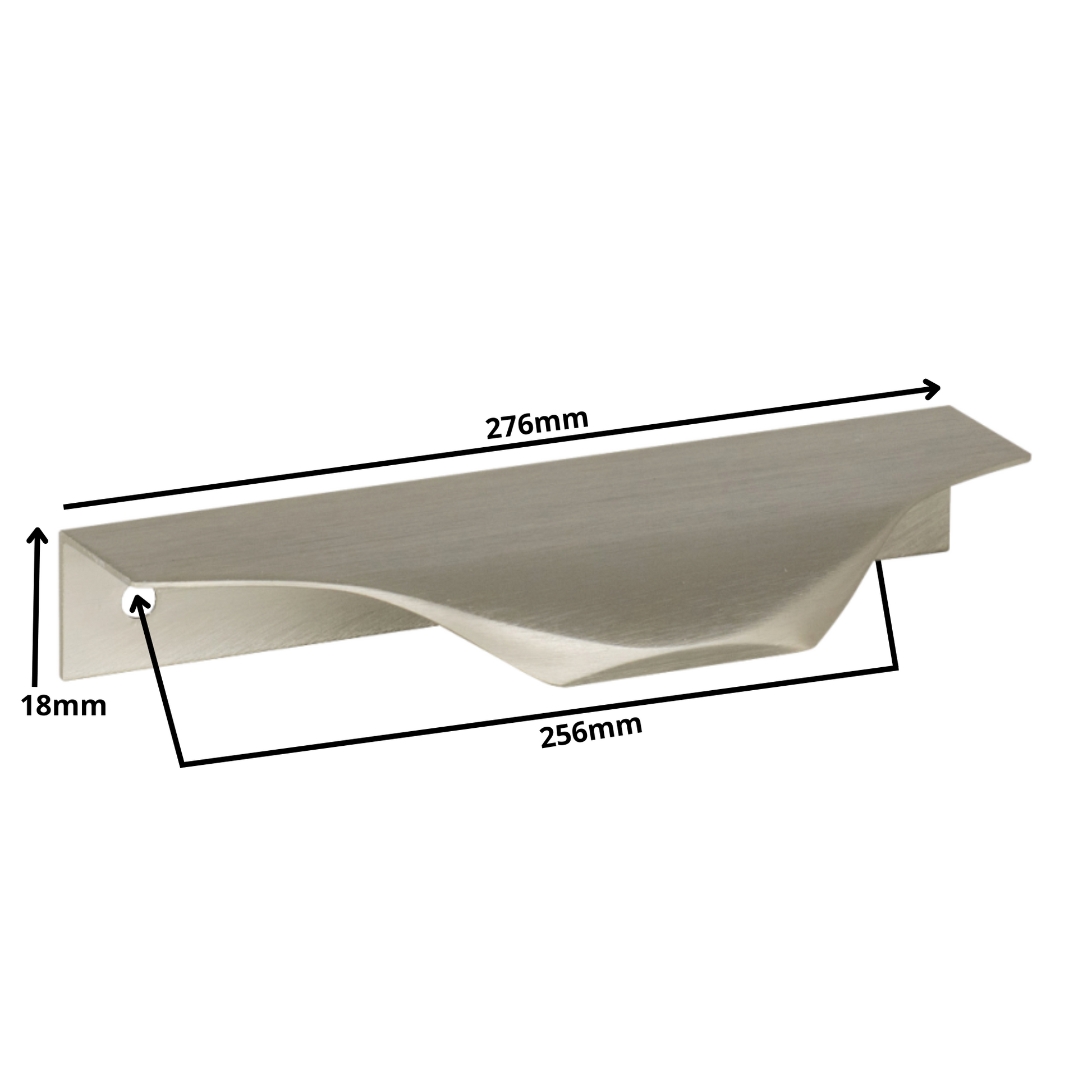 Profilová rukojeť Edge Grip UA04 256 mm (celková délka 276 mm) - kartáčovaná nerezová ocel