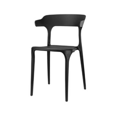STEFANO - Plastová jídelní / kancelářská židle s plastovými nohami - černá