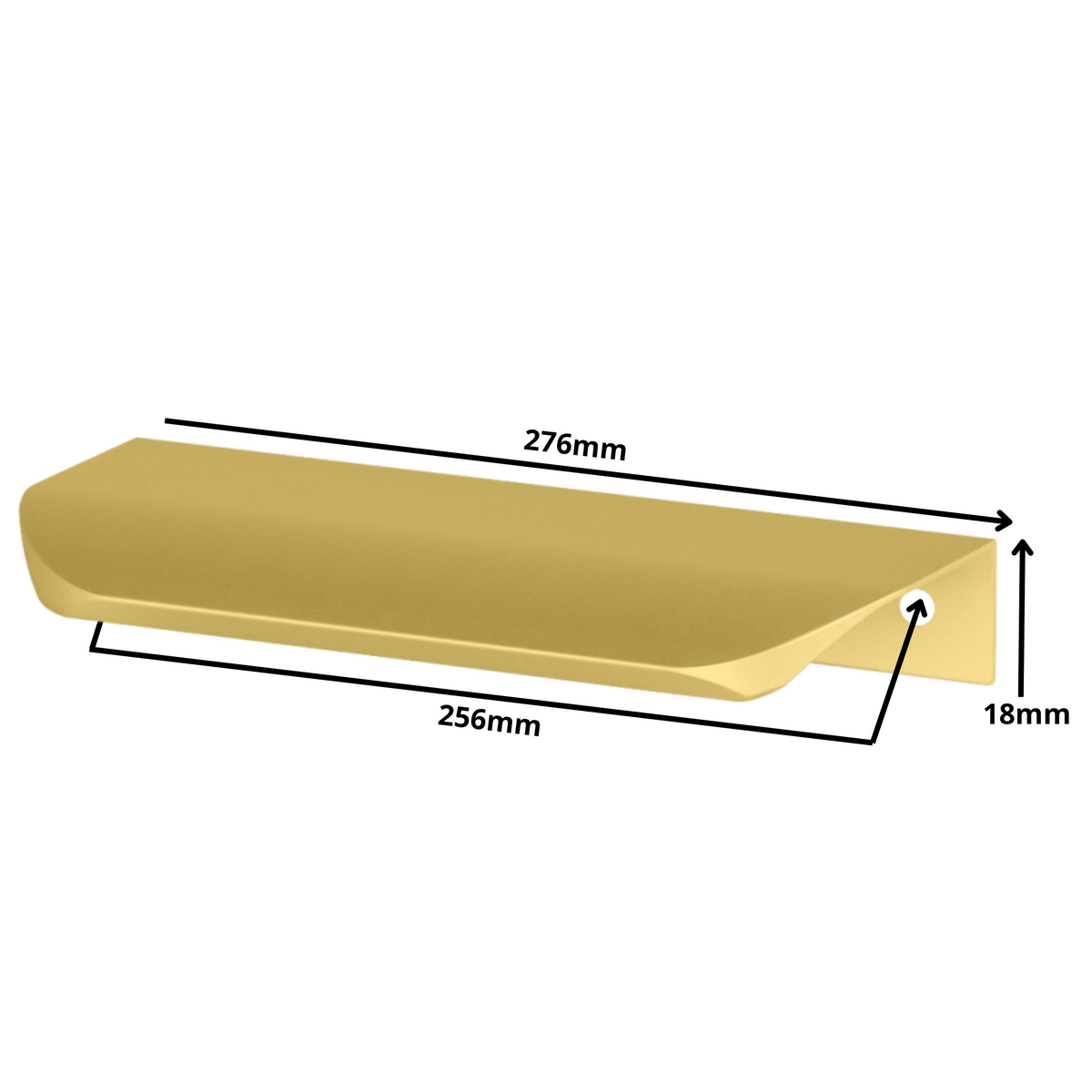 Hranový úchytný profil UA02 256 mm (celková délka 276 mm) - zlatá