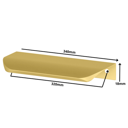 Hranový úchytný profil UA02 320 mm (celková délka 340 mm) - zlatá