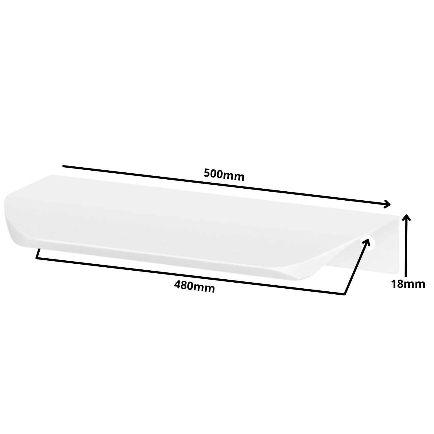 Profilová rukojeť Edge Grip UA02 480 mm (celková délka 500 mm) - bílá
