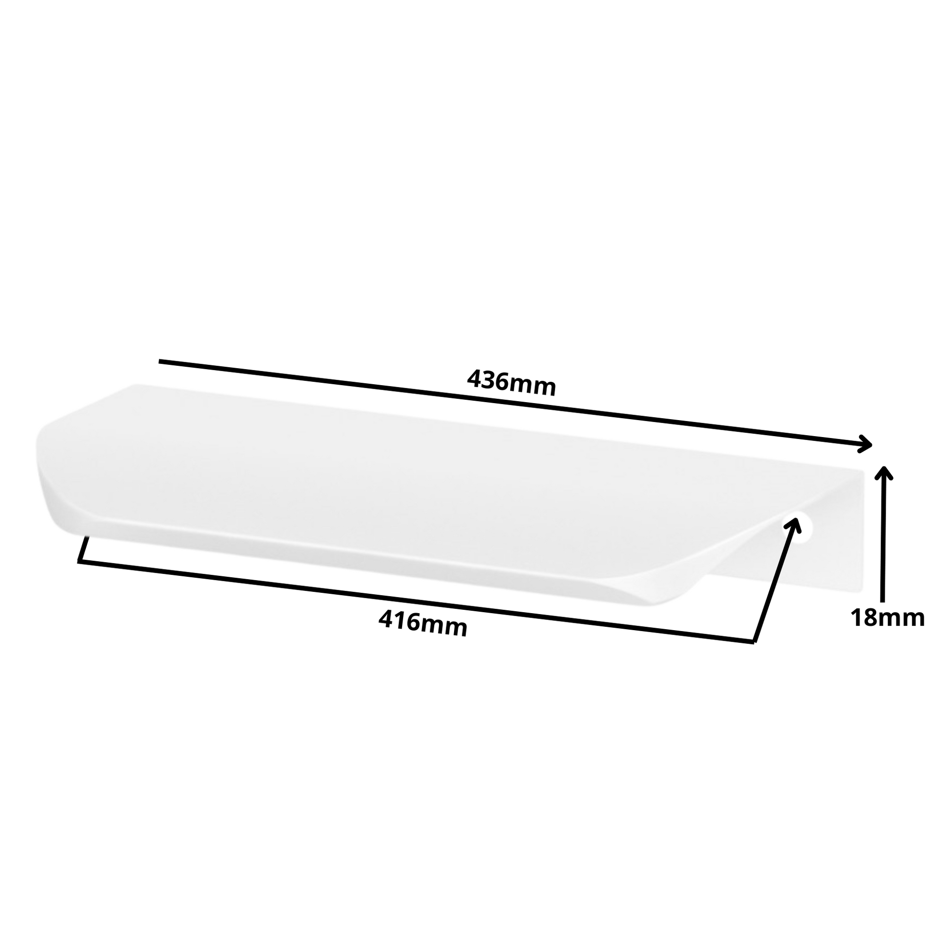 Hranový úchytný profil UA02 416 mm (celková délka 436 mm) - bílá