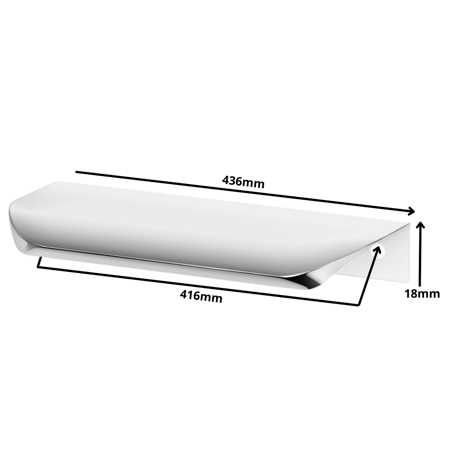 Hranový úchytný profil UA02 416 mm (celková délka 436 mm) - elektrolyticky leštěná