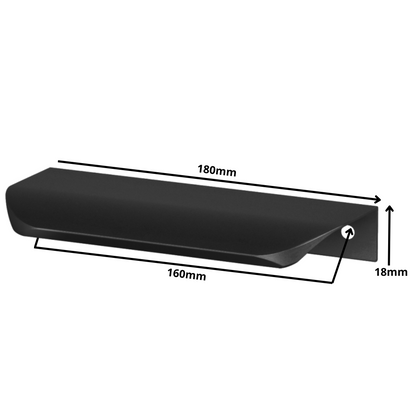 Hranový úchytný profil UA02 160 mm (celková délka 180 mm) - matná černá