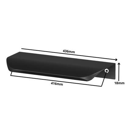 Hranový úchytný profil UA02 416 mm (celková délka 436 mm) - matná černá