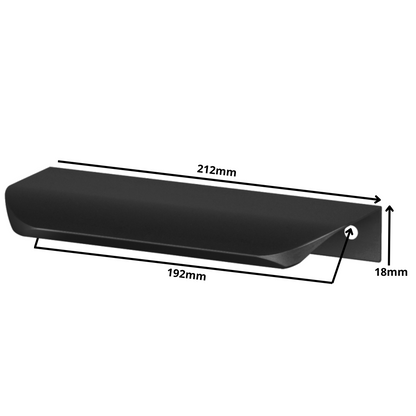 Hranový úchytný profil UA02 192 mm (celková délka 212 mm) - matná černá