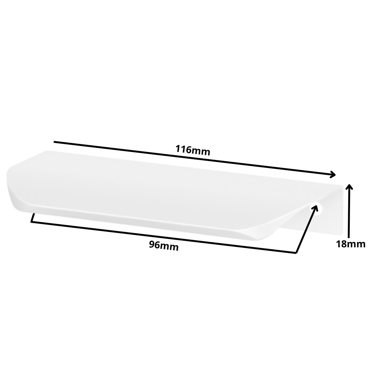 Profilová rukojeť Edge Grip UA02 96 mm (celková délka 116 mm) - bílá