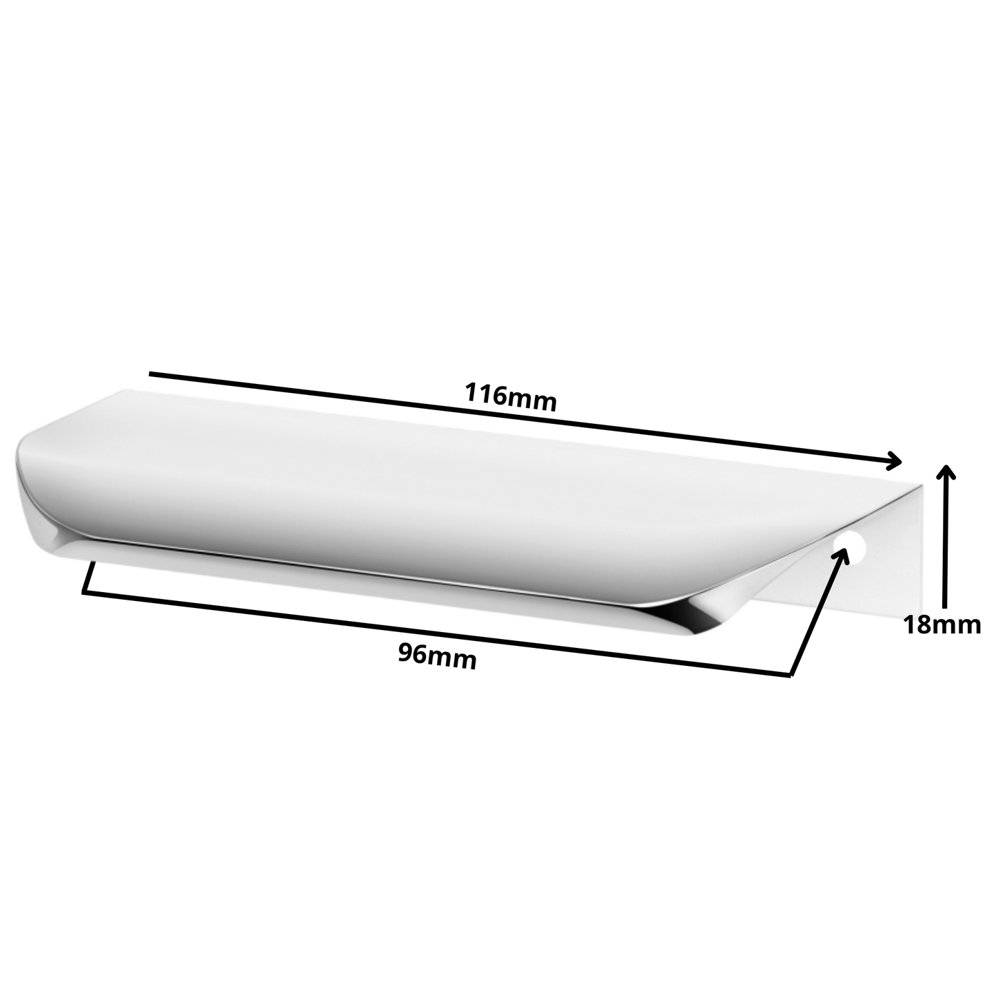 Profilová rukojeť Edge Grip UA02 96 mm (celková délka 116 mm) - elektrolyticky leštěná