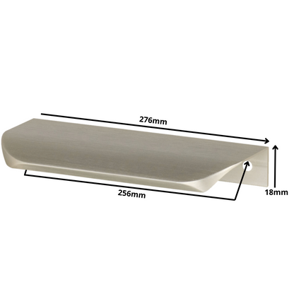 Hranový úchytný profil UA02 256 mm (celková délka 276 mm) - kartáčovaná nerezová ocel