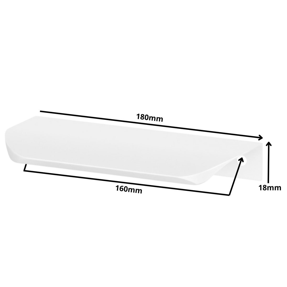 Hranový úchytný profil UA02 160 mm (celková délka 180 mm) - bílá