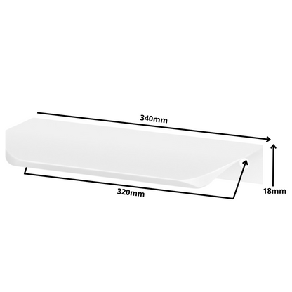 Hranový úchytný profil UA02 320 mm (celková délka 340 mm) - bílá