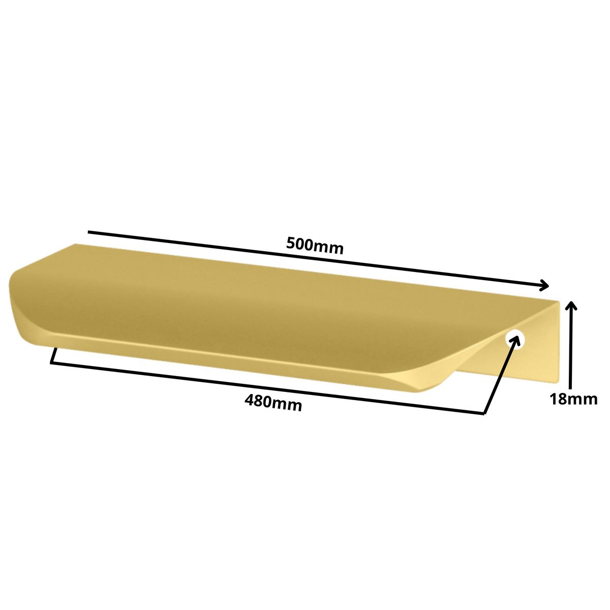 Profilová rukojeť Edge Grip UA02 480 mm (celková délka 500 mm) - zlatá