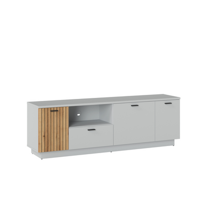 VERO - Sada nábytku do obývacího pokoje - Popelově šedá / Pobřežní dub Evoke